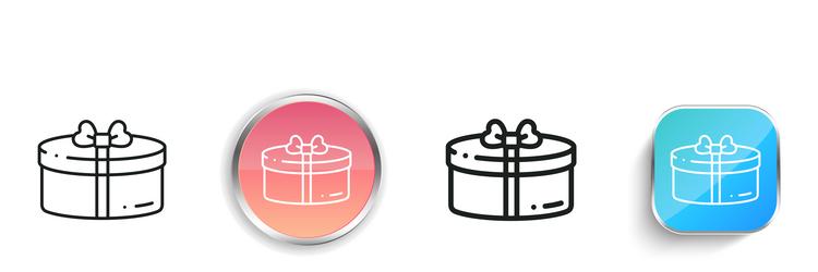gift icon thin linear regular and button style vector image