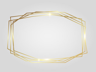 golden shiny glowing frame isolated over white vector