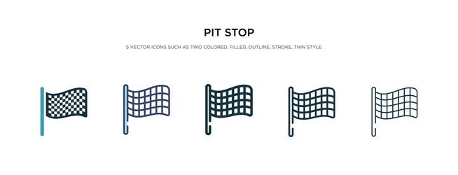 Pit stop icon in different style two colored vector