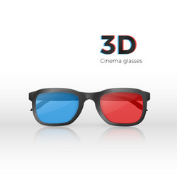 realistic 3d cinema glasses front view plastic vector