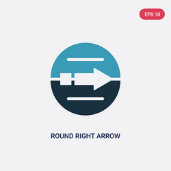 two color round right arrow icon from user vector image