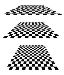 3d chessboard checkerboard pattern in perspective vector image