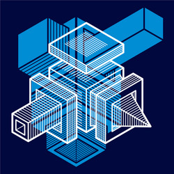 3d design abstract dimensional cube shape vector image