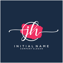 Elegant Initial Logo - JH Script Style vector image