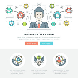 flat line business concept web site header vector image