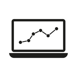 graphs on computer monitor icon vector image