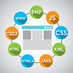 programming languages web page vector image