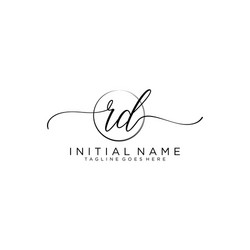 Initial rd handwriting logo with circle template Vector Image