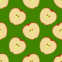 seamless pattern of apples halves repeated red vector image