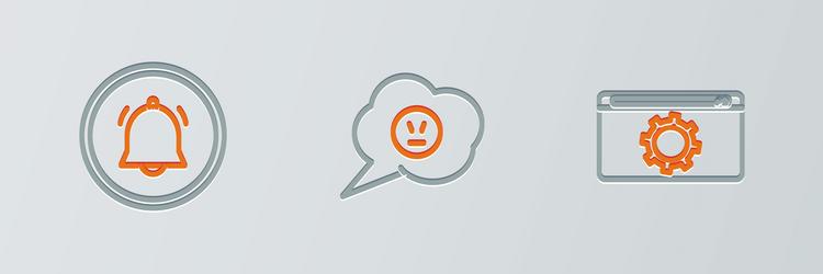 set line setting button chat notification vector image