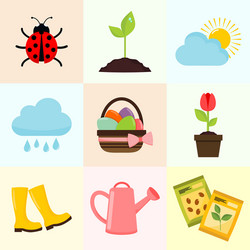 Springtime Object Set vector image