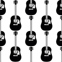 Acoustic guitar seamless pattern background Vector Image
