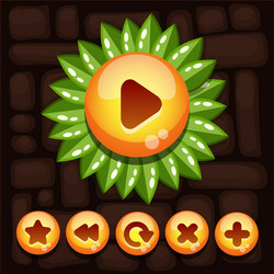 button set for mobile game vector image