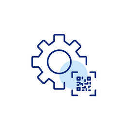 cogwheel and qr code digital workflow efficient vector image