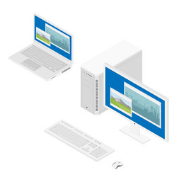 Computer Components Isometric View vector image