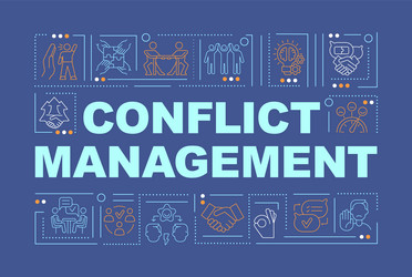 Conflict management blue word concepts banner vector