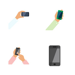 flat icon phone set of interactive display keep vector image