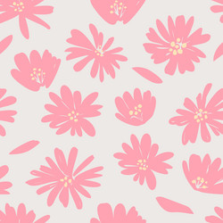 flowers color seamless patterns hand drawn style vector image