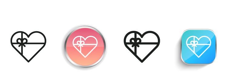 gift icon thin linear regular and button style vector image