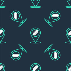 line map pointer with fast food hotdog icon vector image
