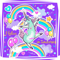 magical cute unicorn template Vector Image