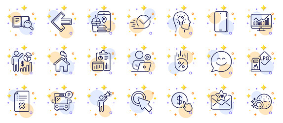 Outline set of video conference buy currency vector