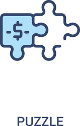 puzzle concept 2 colored icon simple line element vector image