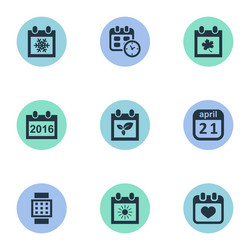 set of simple date icons vector