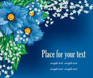 blue floral background with text space vector image