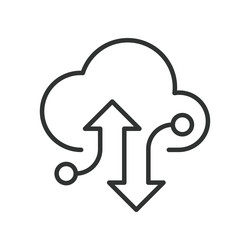 cloud sync icon in line design vector image