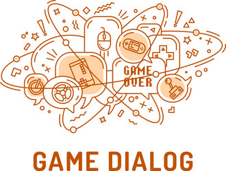 from game icons in chat bubbles with three vector image