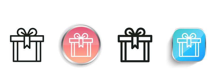 gift icon thin linear regular and button style vector image