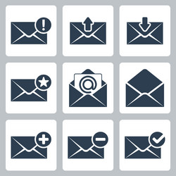 isolated mail icons set vector