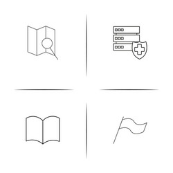lifestyle simple linear icons set outlined vector image