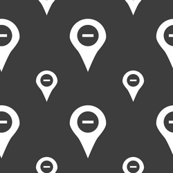 minus map pointer gps location icon sign seamless vector image
