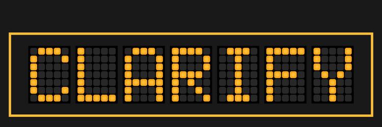 orange color led banner in word clarify on black vector image