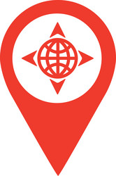 Planet location pin isolated icon design vector