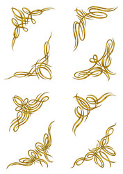 set of vignette curl elements decorative vector image