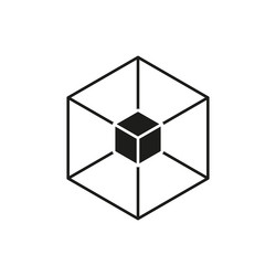 cube icon geometric 3d shape abstract box symbol vector image