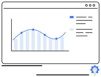 interactive graph on web interface highlighting vector image