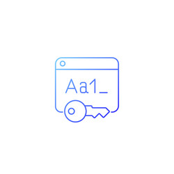 letter and number password gradient linear icon vector image