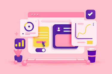 modern 3d of data analysis concept vector image