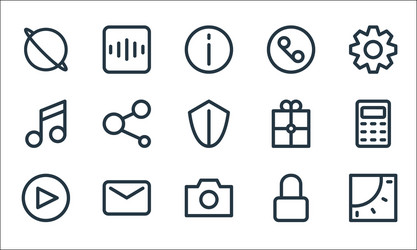 user interface line icons linear set quality vector image