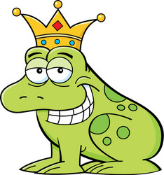 cartoon frog wearing a crown Vector Image