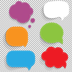 Color paper speech bubbles set vector