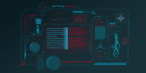 futuristic hud interface for processing data vector image