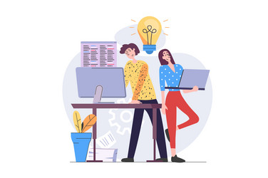 programmers concept in modern flat design for web vector image