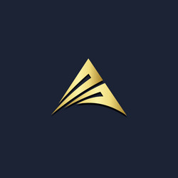 Abstract shape circle line gold logo Royalty Free Vector