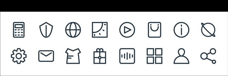 user interface line icons linear set quality vector image
