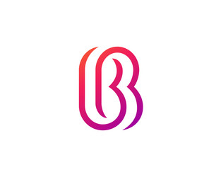 Letter b minimalist logo design template with Vector Image